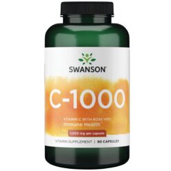 SWANSON Vitaminas C su Erškėtuogėmis 1000mg - 90 kaps.