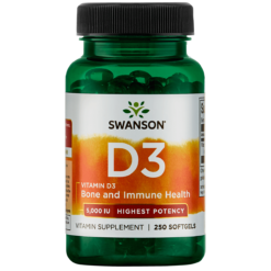 SWANSON Vitaminas D3 5000TV su Linų Sėmenų Aliejumi - 250 kaps.