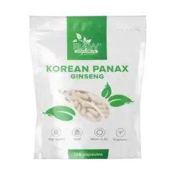 RAW POWDERS Korean Panax Ginseng (Ženšenis) - 120 kaps.