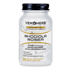 VEMOHERB Rhodiola Rosea (rausvosios rodiolės ekstraktas) - 90 kaps.