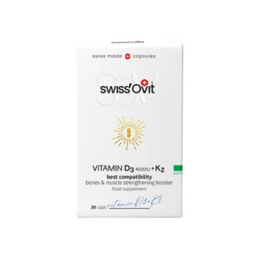 [1-2d.d.] SWISSOVIT Vitamin D3 4000IU + K2 – 30 kaps.