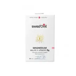 [1-2d.d.] SWISSOVIT Magnesium Malate + Vitamin B6 – 30 kaps.