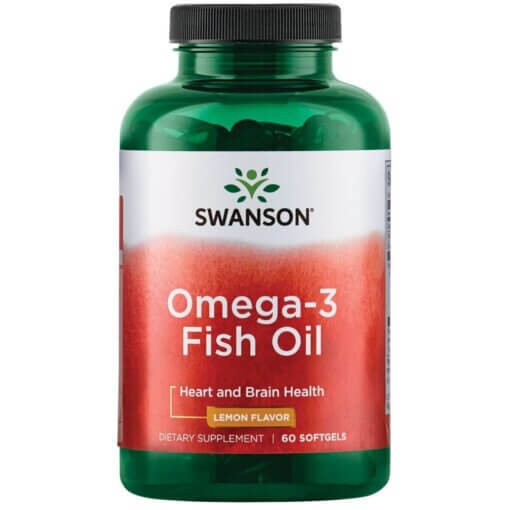 SWANSON Omega 3 1000mg Citrinų Skonio Žuvų Taukai - 60 kaps.