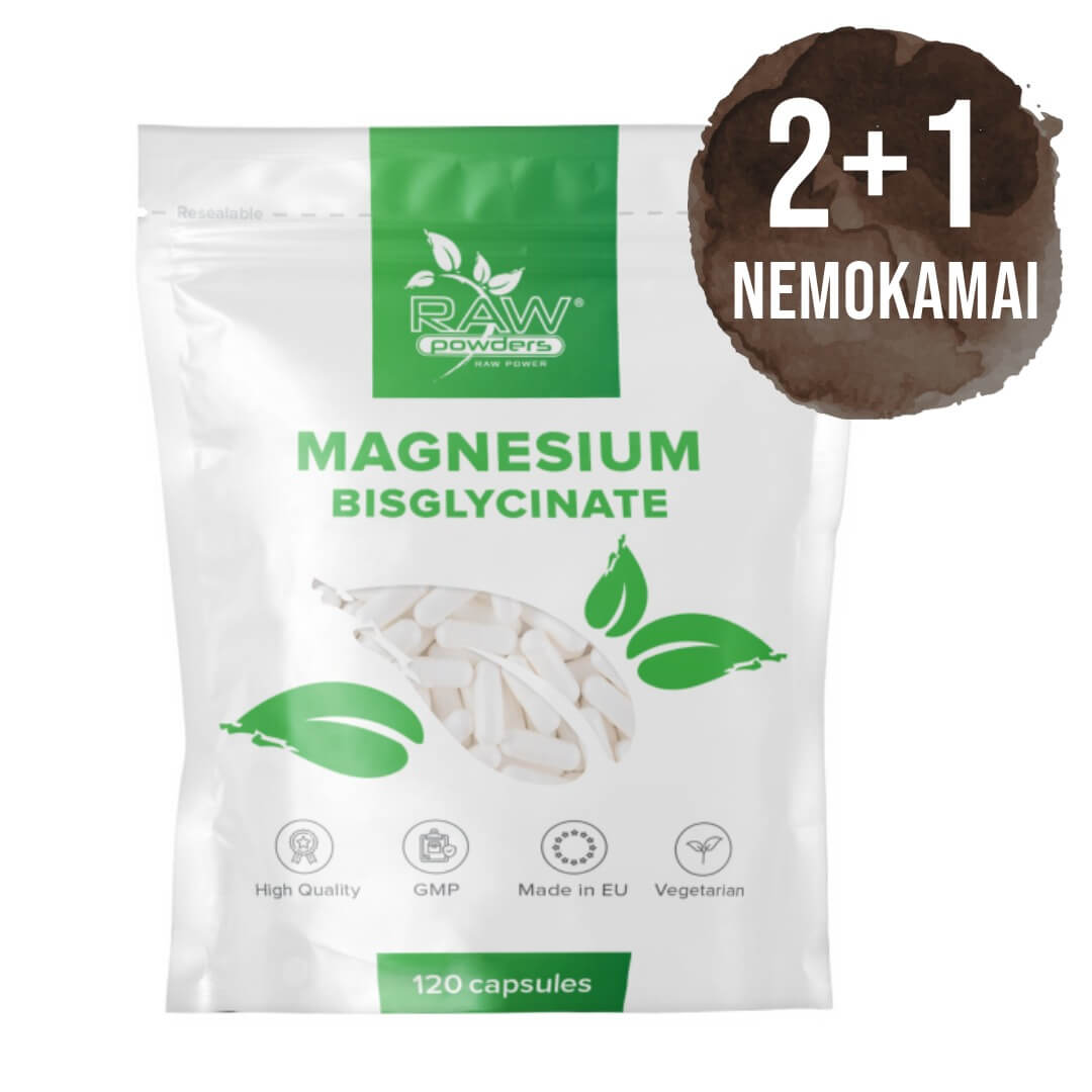 RAW POWDERS Magnesium Bisglycinate - 120 kaps. 2+1 AKCIJA