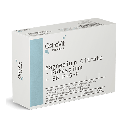 OSTROVIT Pharma Magnesium Citrate + Potassium + B6 P-5-P - 60 kaps.